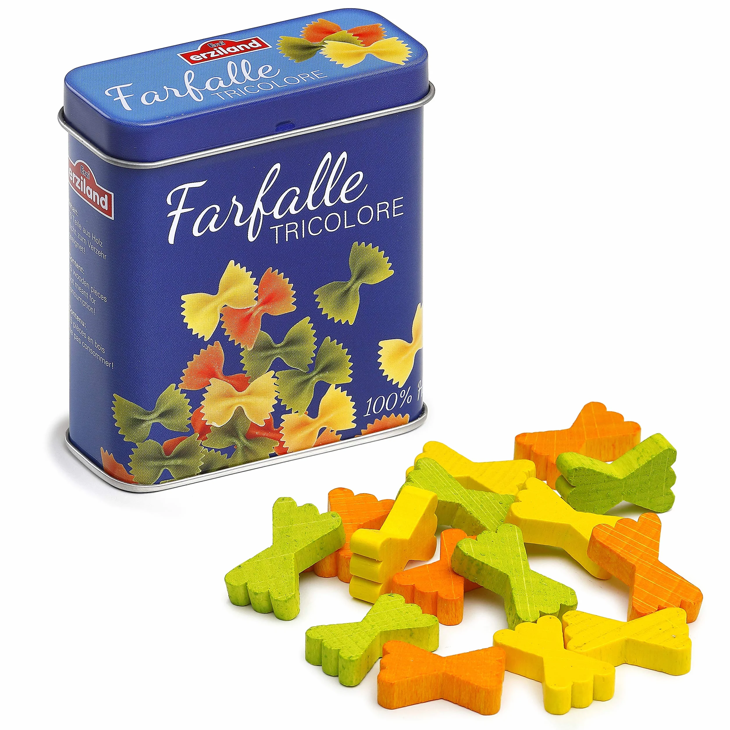 Erzi 7,1 x 3,1 x 8,1 cm "Pasta Farłapka z drewna w puszce" zestaw do zabawy