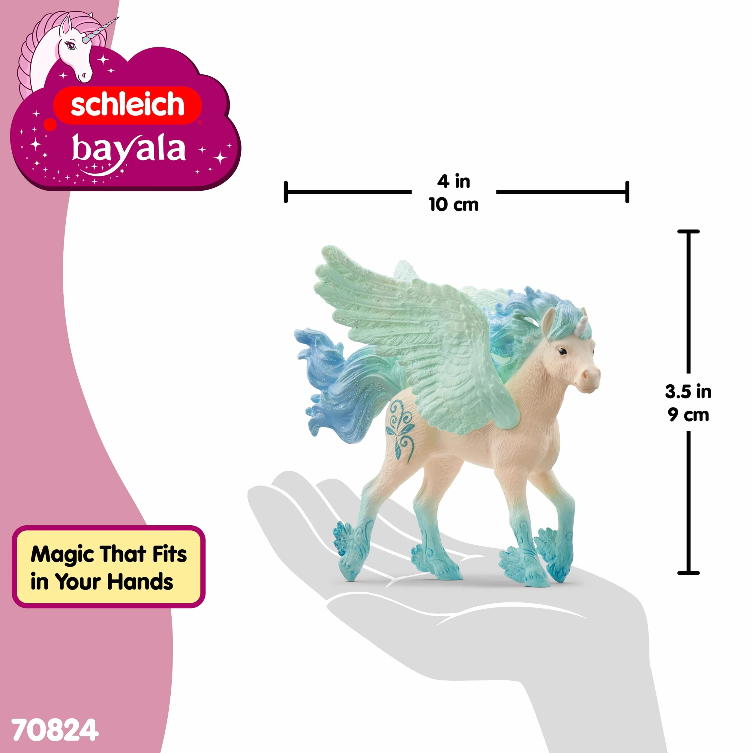 schleich 70824 Źrebię jednorożca wiatru, od 5 lat, BAYALA - figurka, 3 x 10 x 9 cm