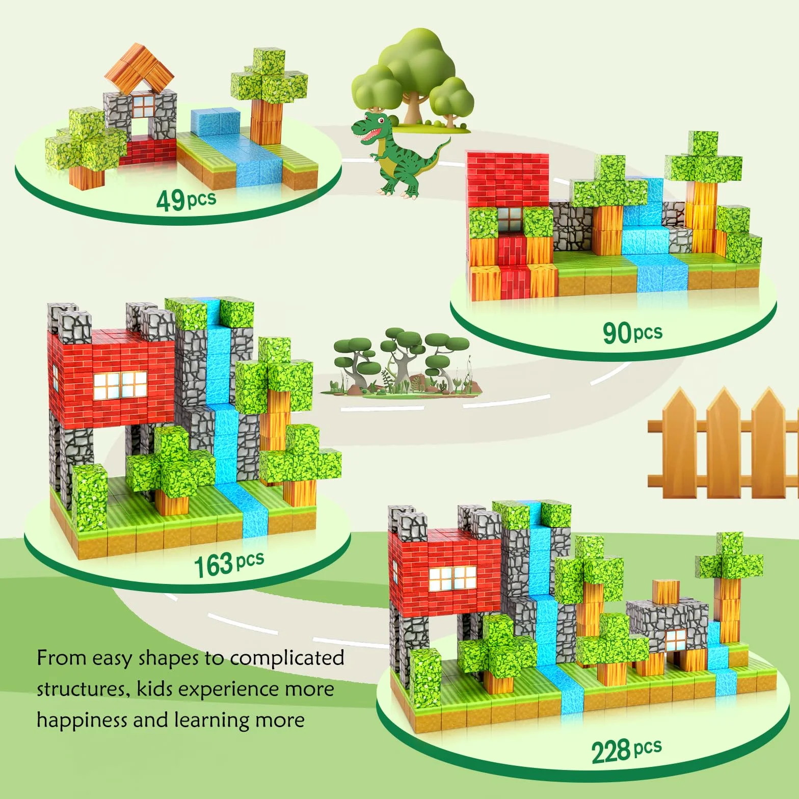 Bloki magnetyczne - Build Mine Magnet World Edition, magnetyczne zabawki dla chłopców