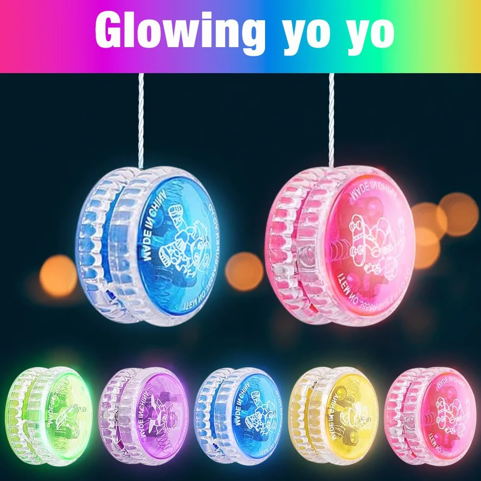 Foreverup 15 sztuk lamp LED Jo-Jo, tworzywo sztuczne, Responsive Yoyo, Responsywne łożyska kulkowe Jo-Jo na urodziny, imprezę, prezent dla gości, upominek, do klasy, nagrody