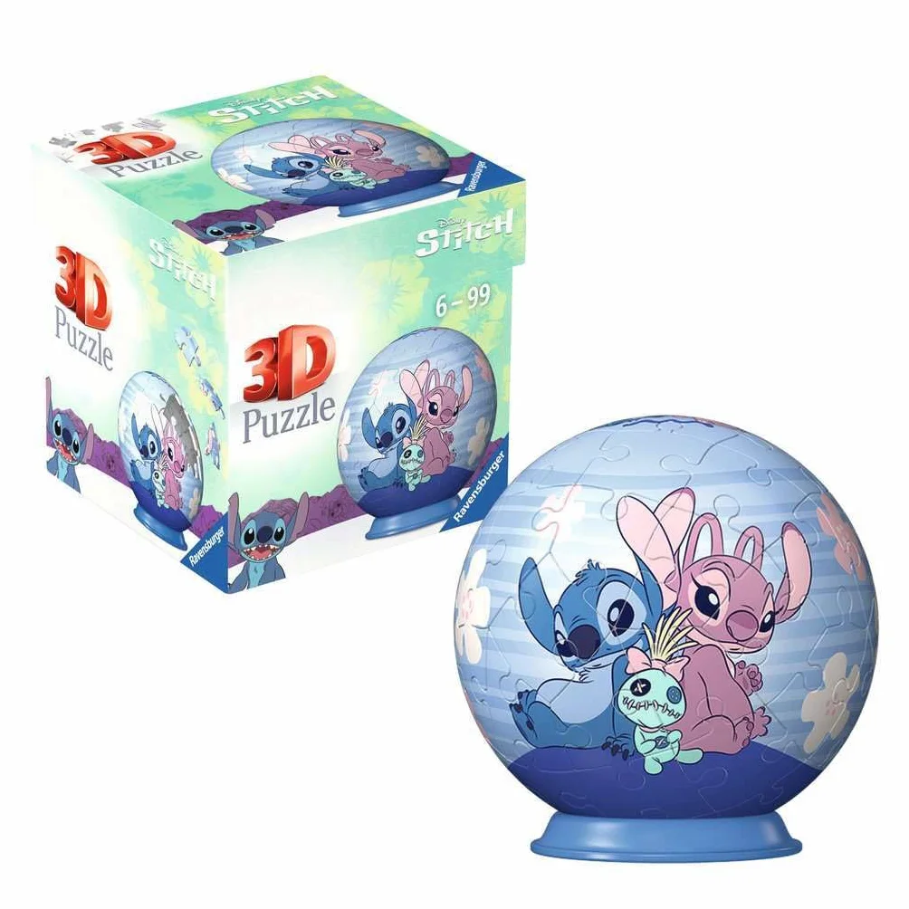 Ravensburger Puzzle 3D Kula: Stitch & Andzia