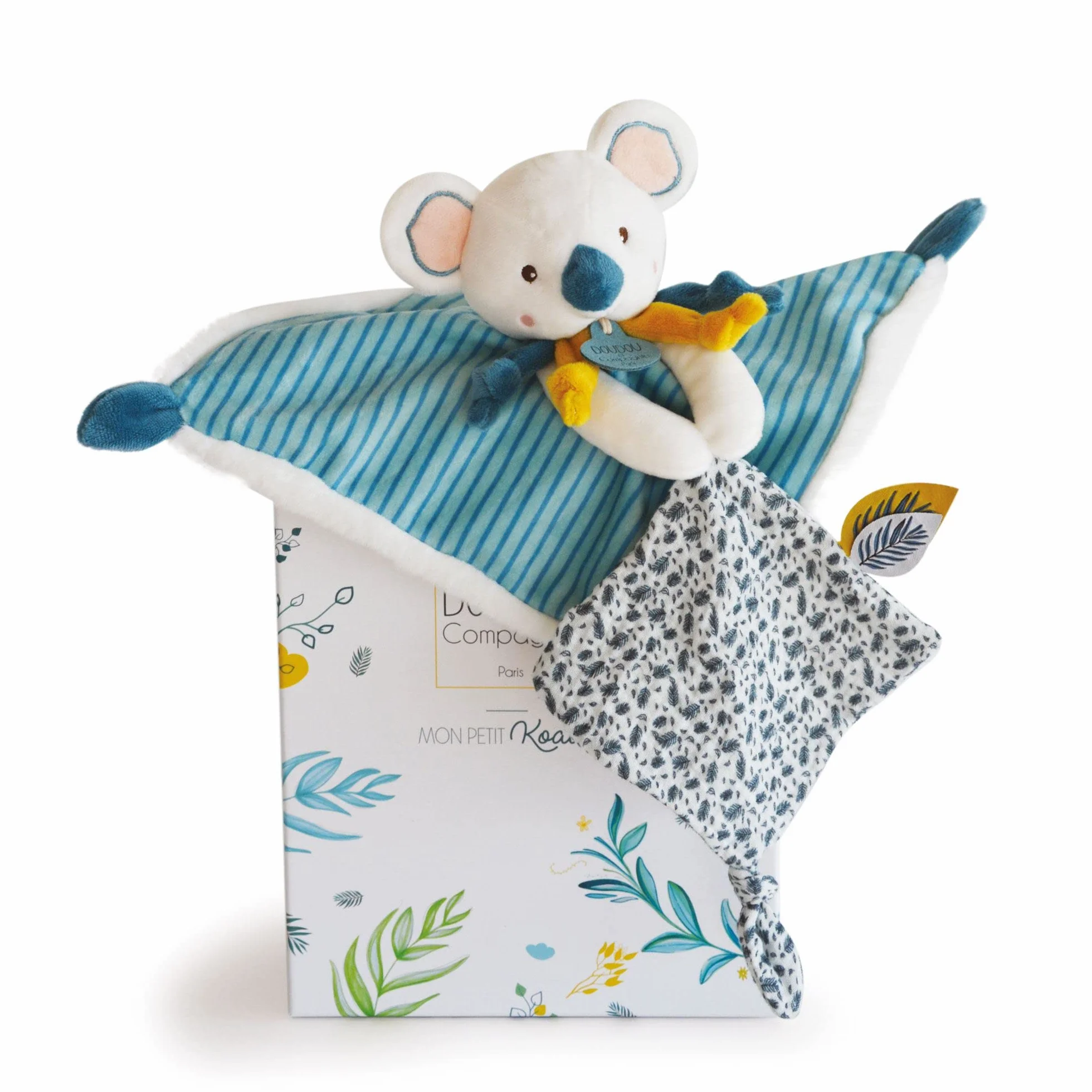 Doudou et Compagnie DC3668 Ręcznik Koala, płaski, 25 cm, niebieski