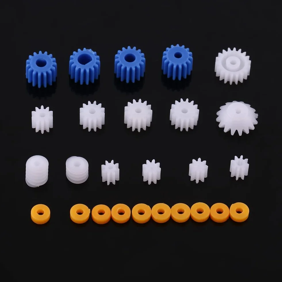 26 Sztuk Plastikowe Koła Zębate Wrzeciona Przekładnia ślimakowa Mini Gear 2 MM/2.3 MM/3 MM/3.17 MM/4 MM dla Modelu Samochodu Samolotu DIY Robot Zestaw Narzędzi