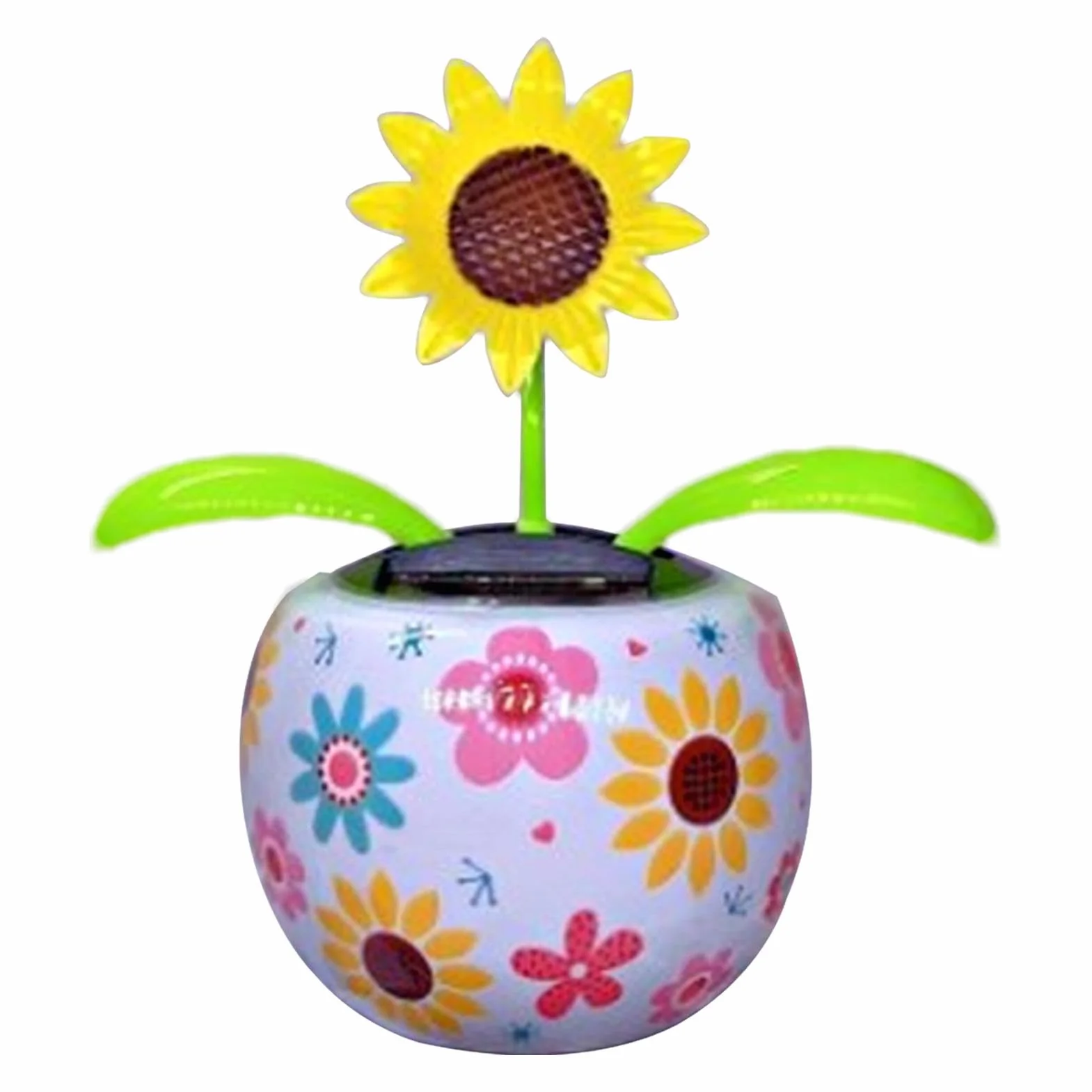 Ta?cz?ce kwiaty solarne – urocze kwiaty zasilane energi? s?oneczn? Bobblehead dekoracja samochodu w kolorowych doniczkach, dekoracja samochodu, figurki do ta?ca s?onecznego biurko, desk?