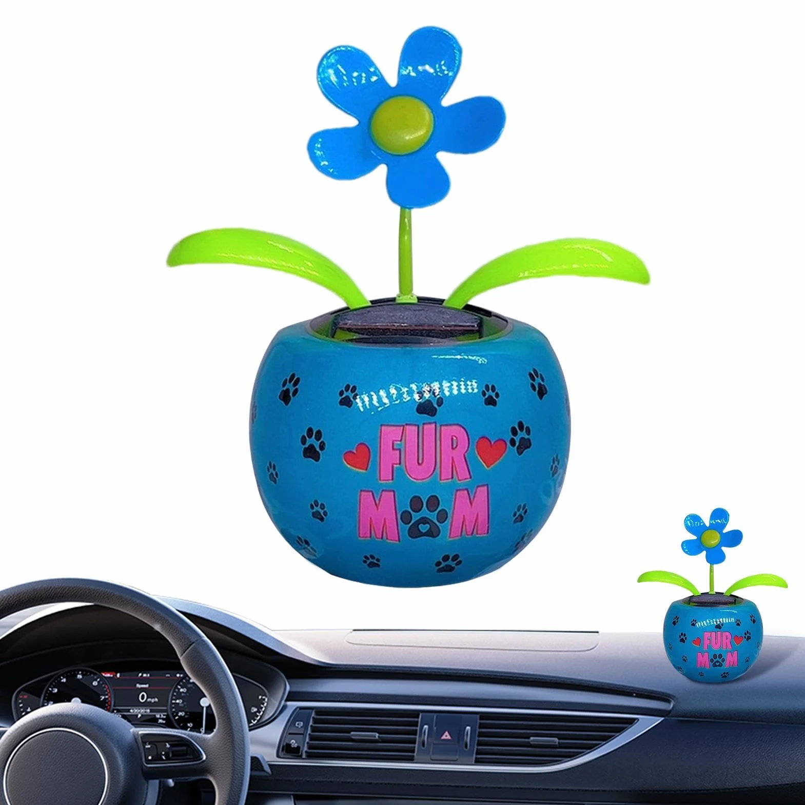 Kwiatowa dekoracja deski rozdzielczej | Ozdoby samochodowe Bobblehead - Auto Dancing Ornament Shaking Flower Solar Ornament dla entuzjastów samochodów