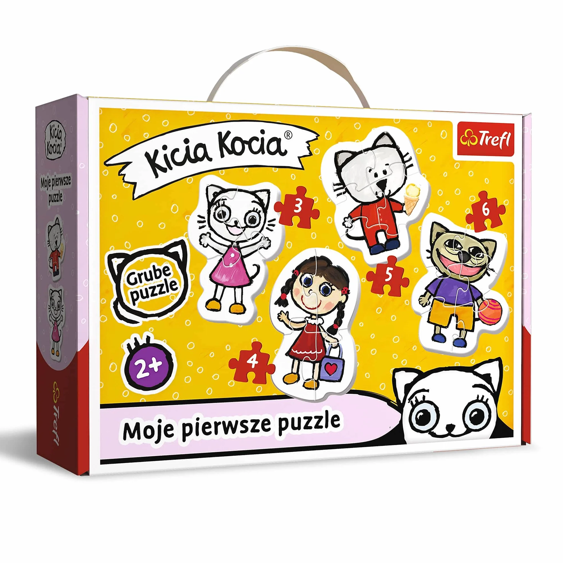 Trefl Wesoła Kicia Kocia Puzzle 4 w 1 Baby Classic z Grubego Kartonu dla Dzieci od 2 lat