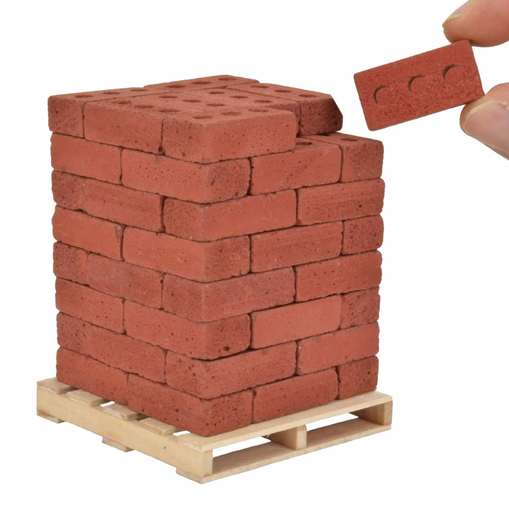 Cayway Miniaturowe Klocki do Kształtowania Krajobrazu, Realistyczne Sztuczne Cegły, Mini Akcesoria Ogrodowe (3 Otwory)