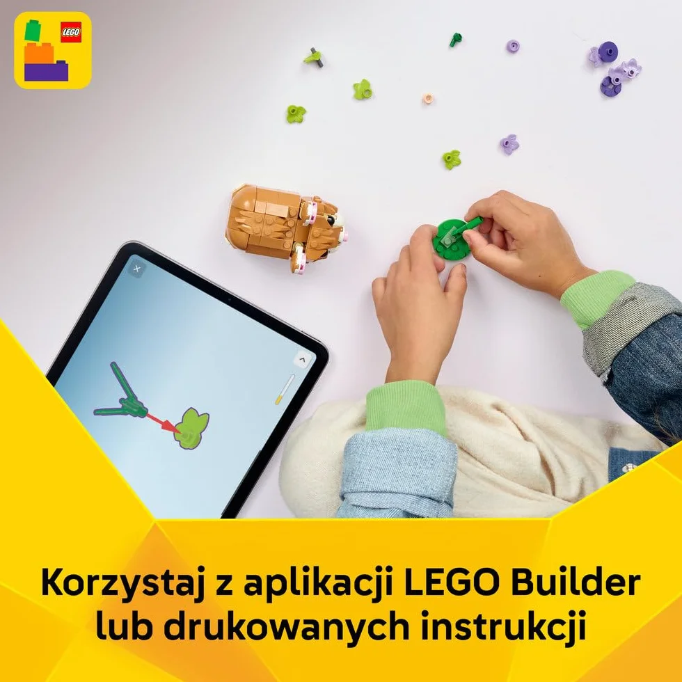 LEGO Creator 3in1 Cute Hamster with a Flower Toy - Animal Figure Transforms into a Hedgehog or Eagle - DIY Room Decor Idea - Birthday Gift for 7+ Year Old Girls & Boys - 31376
