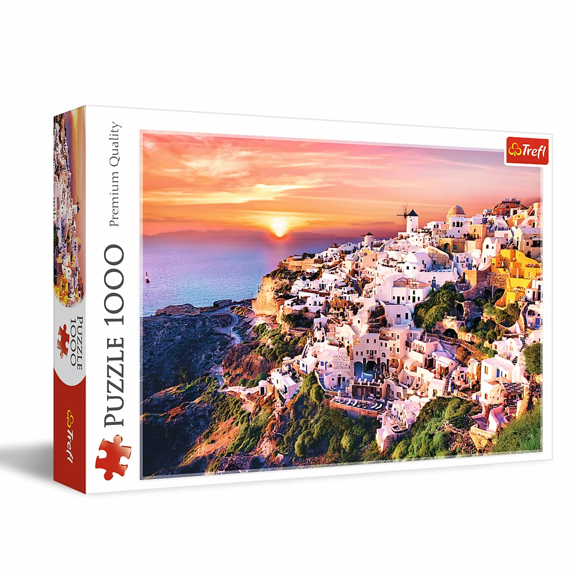 Trefl - Puzzle Zachód Słońca nad Santorini, Grecja - 1000 Elementów, Grecka Wyspa, Widok na Piękne Miasto, Układanka DIY, Kreatywna Rozrywka, Prezent, Puzzle Klasyczne dla Dorosłych i Dzieci od 12 Lat