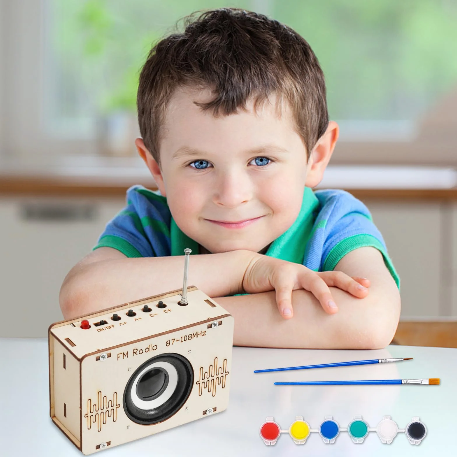 Mecctuck Zestaw do samodzielnego montażu radia, drewniane radio, zestaw do budowania głośników, zestaw do samodzielnego wykonania, zabawka do malowania, nauka, elektronika, zestaw do budowania STEM