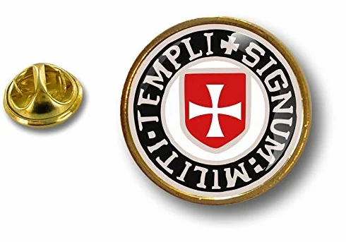 Akacha szpilki sosnowe odznaka metalowa flaga templariusze Rycerze Templariusz Krzyż Maltański r6