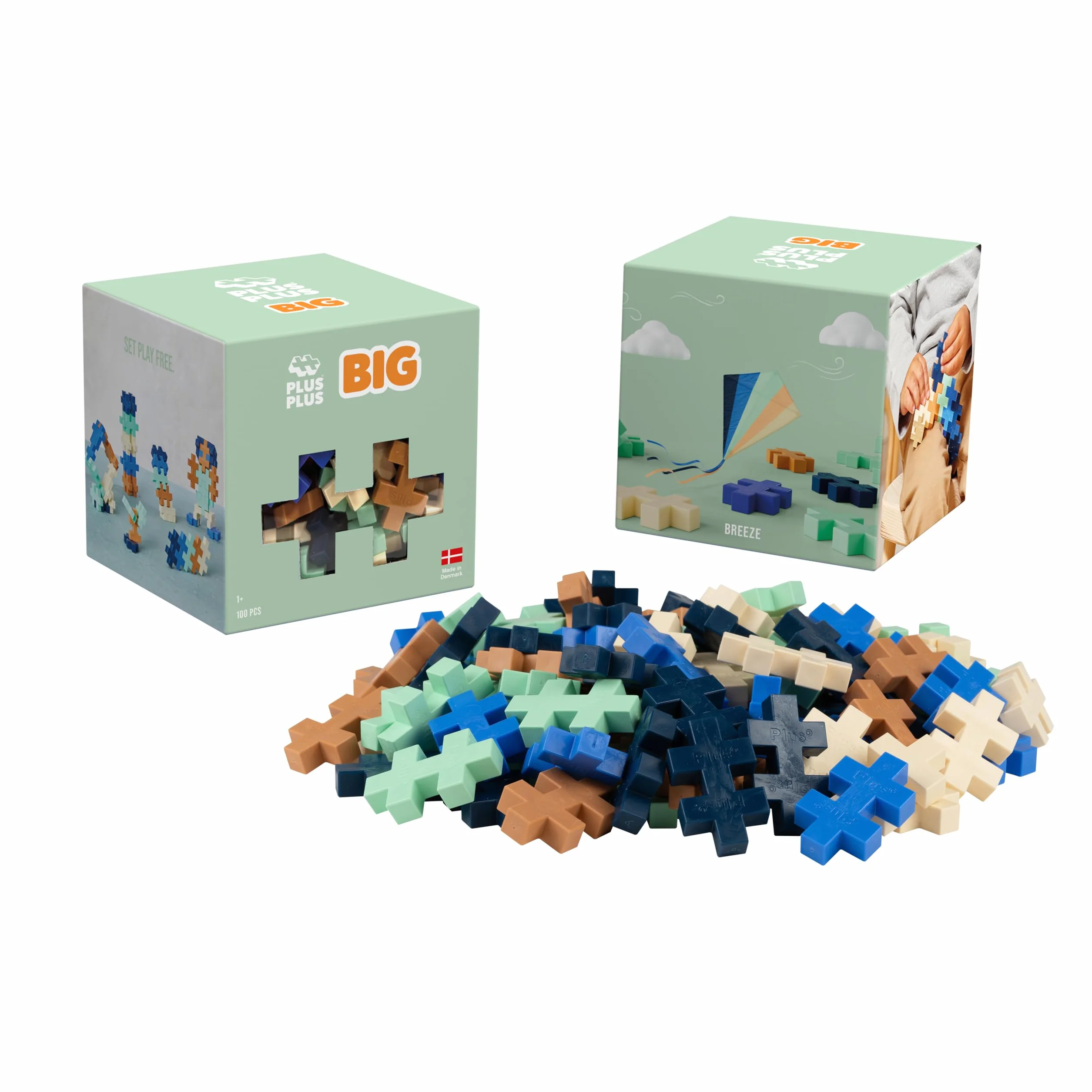 PLUS PLUS Zabawka z klocków – 100 dużych trwałych elementów – zabawki konstrukcyjne dla dzieci, kreatywne zasoby edukacyjne i zabawa STEM do domu i podróży, zabawki dla chłopców i dziewcząt w wieku 1