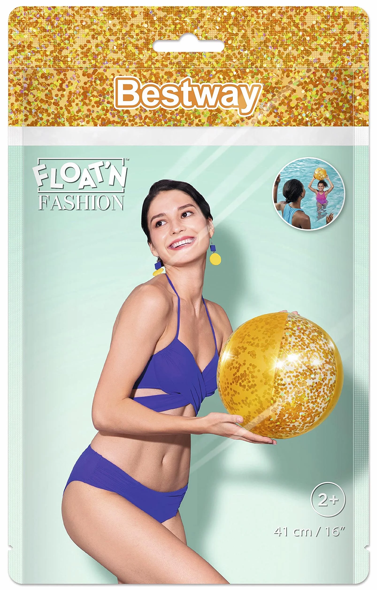 Bestway Float'N Fashion błyszcząca piłka wodna 41 cm, sortowana