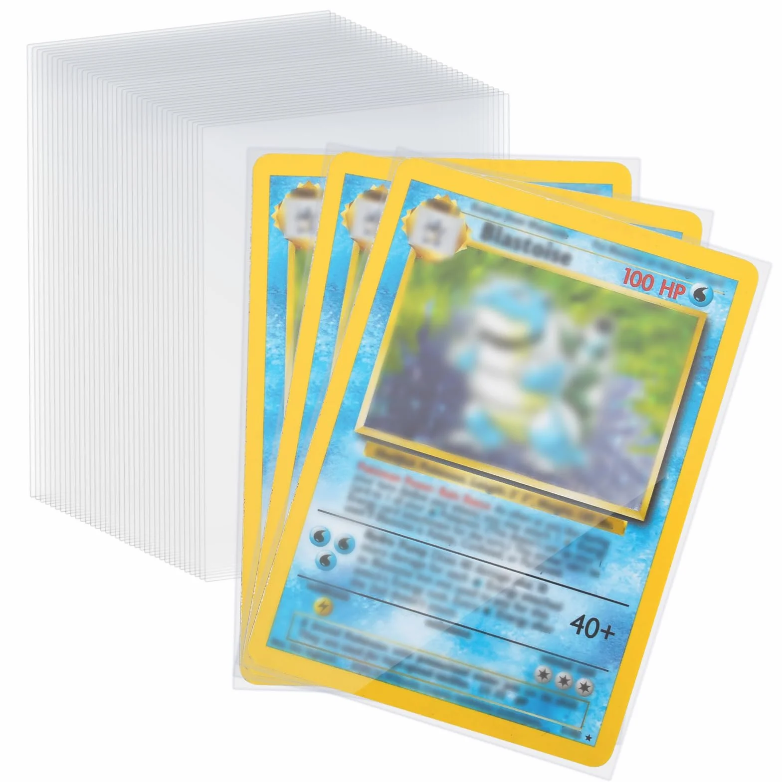100 szt. etui na karty kolekcjonerskie, pogrubione rękawy na karty kolekcjonerskie 66 x 92 mm, przezroczyste akcesoria na karty kolekcjonerskie, karty sportowe Pokemon