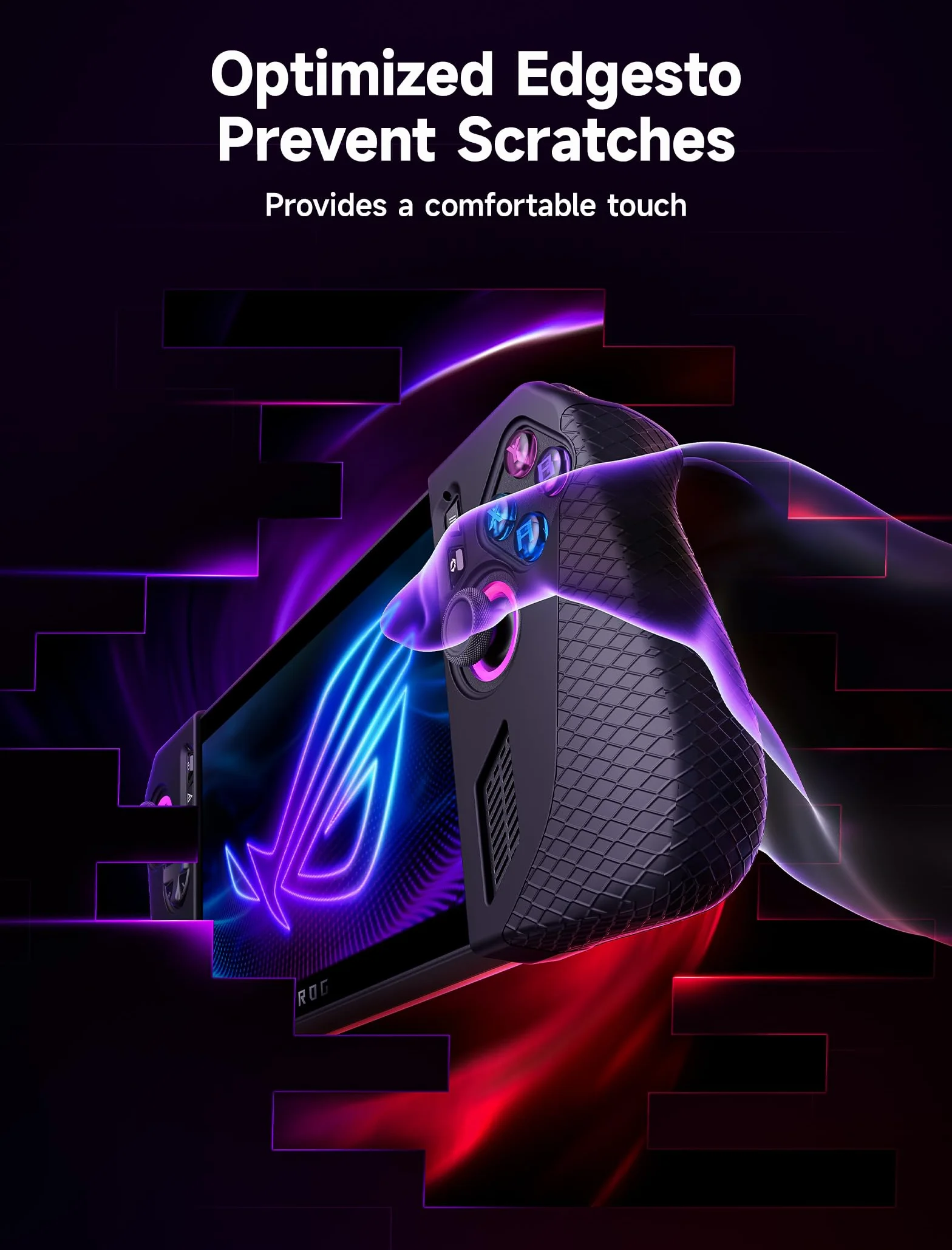 JSAUX Silikonowe etui ochronne kompatybilne z ROG Ally X, ROG Ally X Grip Skin, akcesoria - zestaw silikonowych rękawów (jeden lewy i jeden prawy) - PC0113 czarny