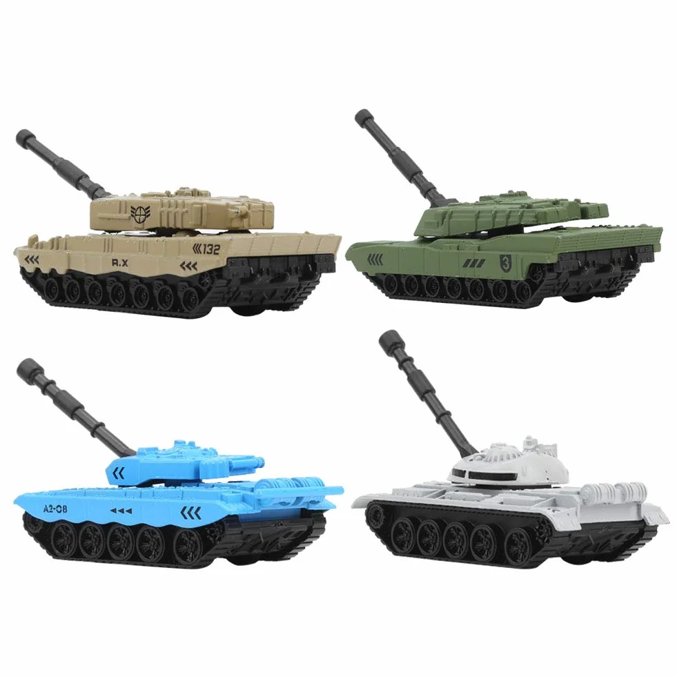 ZAICOLER Model Czołgu ze Stopu Wysoce Imitujący Zabawkowy Czołg Wojskowy dla Dzieci, 4 szt. Model Czołgu dla Dzieci w Wieku 3+ Lat, Zabawkowy 3,1–,5 Cala (czołg) ()