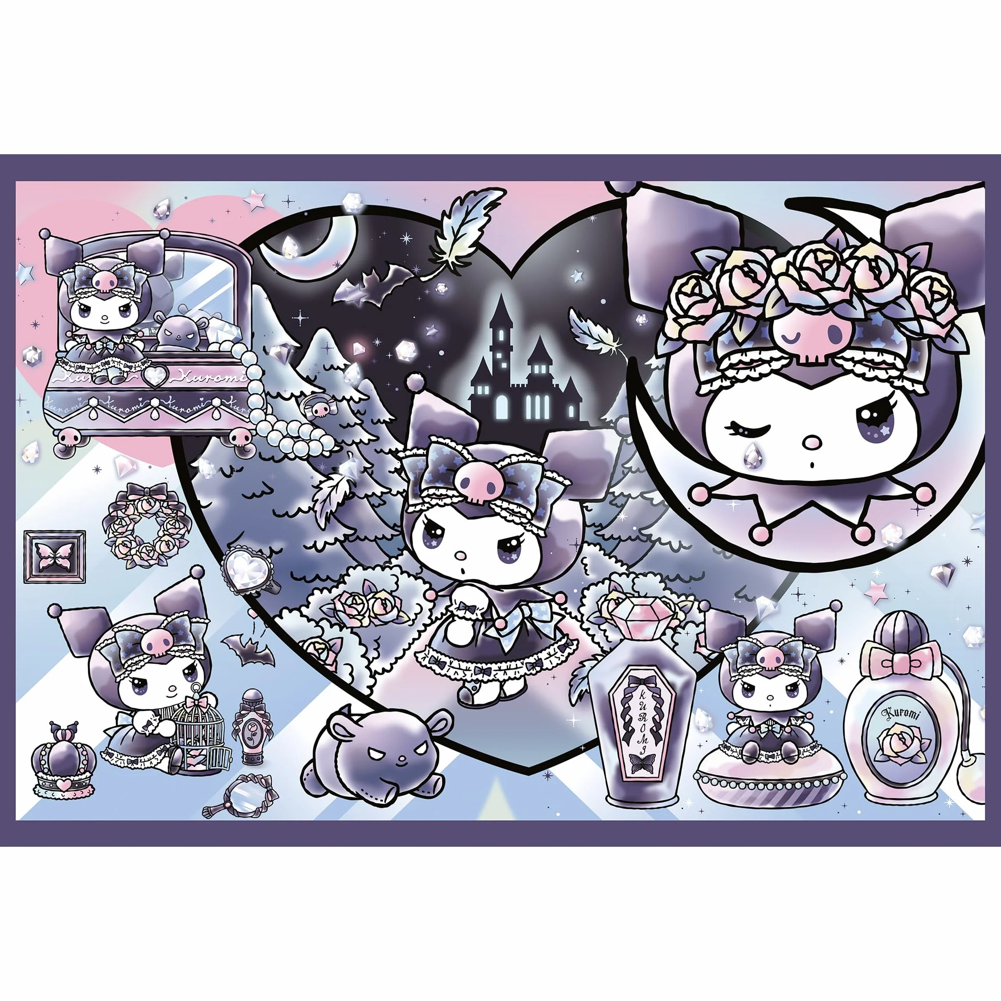 Trefl - Puzzle 2w1: Kuromi, Psoty Kuromi - 2 x 200 Elementów - Zestaw Dwóch Układanek dla Nastolatków