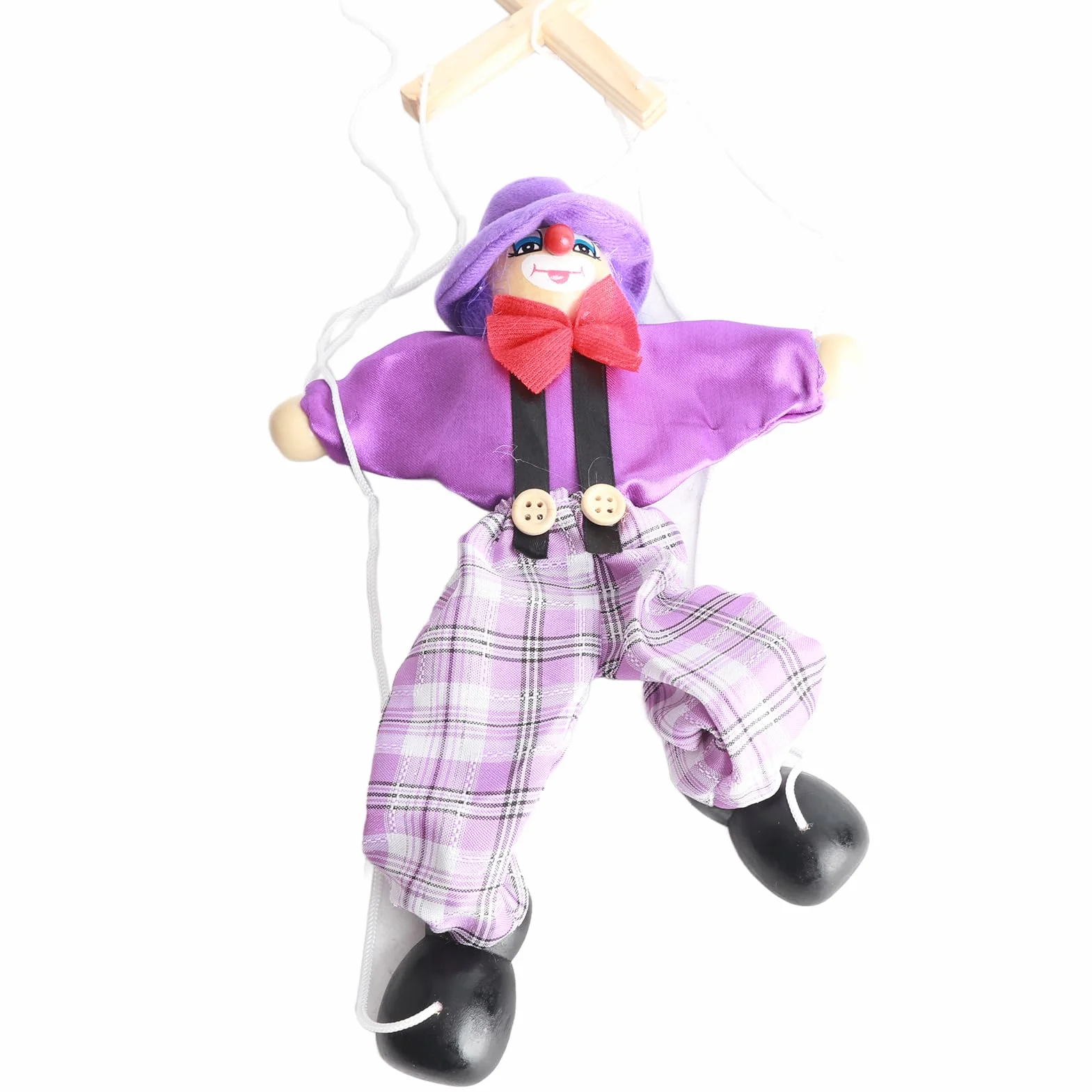 Drewniane Zabawki Rzemieślnicze Marionetki śmieszne Kolorowe Lalki ze Sznurkiem na Prezenty dla Dzieci, Zabawki Wczesnego Rozwoju (PURPLE)