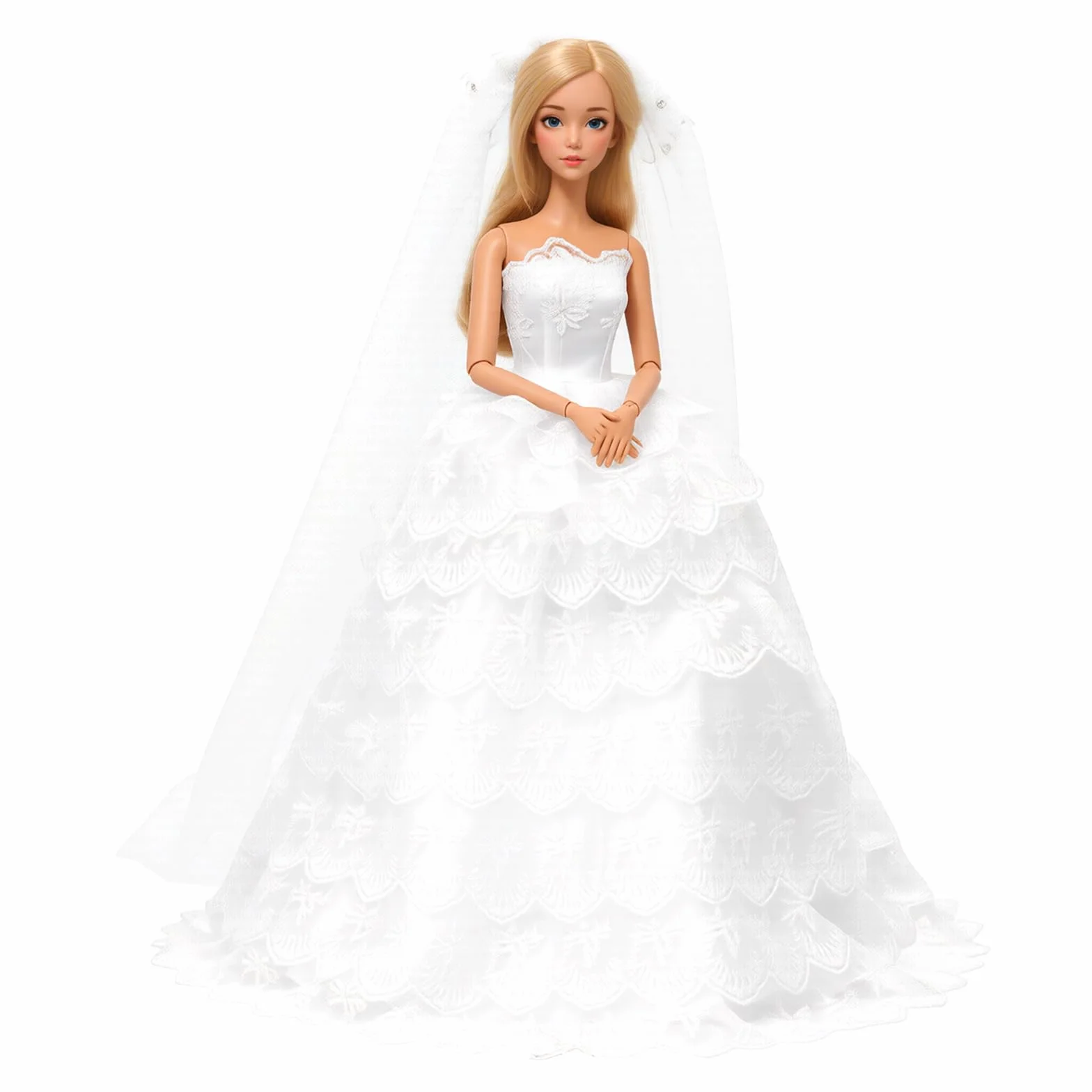 Miunana Odzież Elegancka sukienka Sukienki Sukienka wieczorowa Księżniczka Cekiny dla lalek dziewczynek 29,2 cm (Biała)