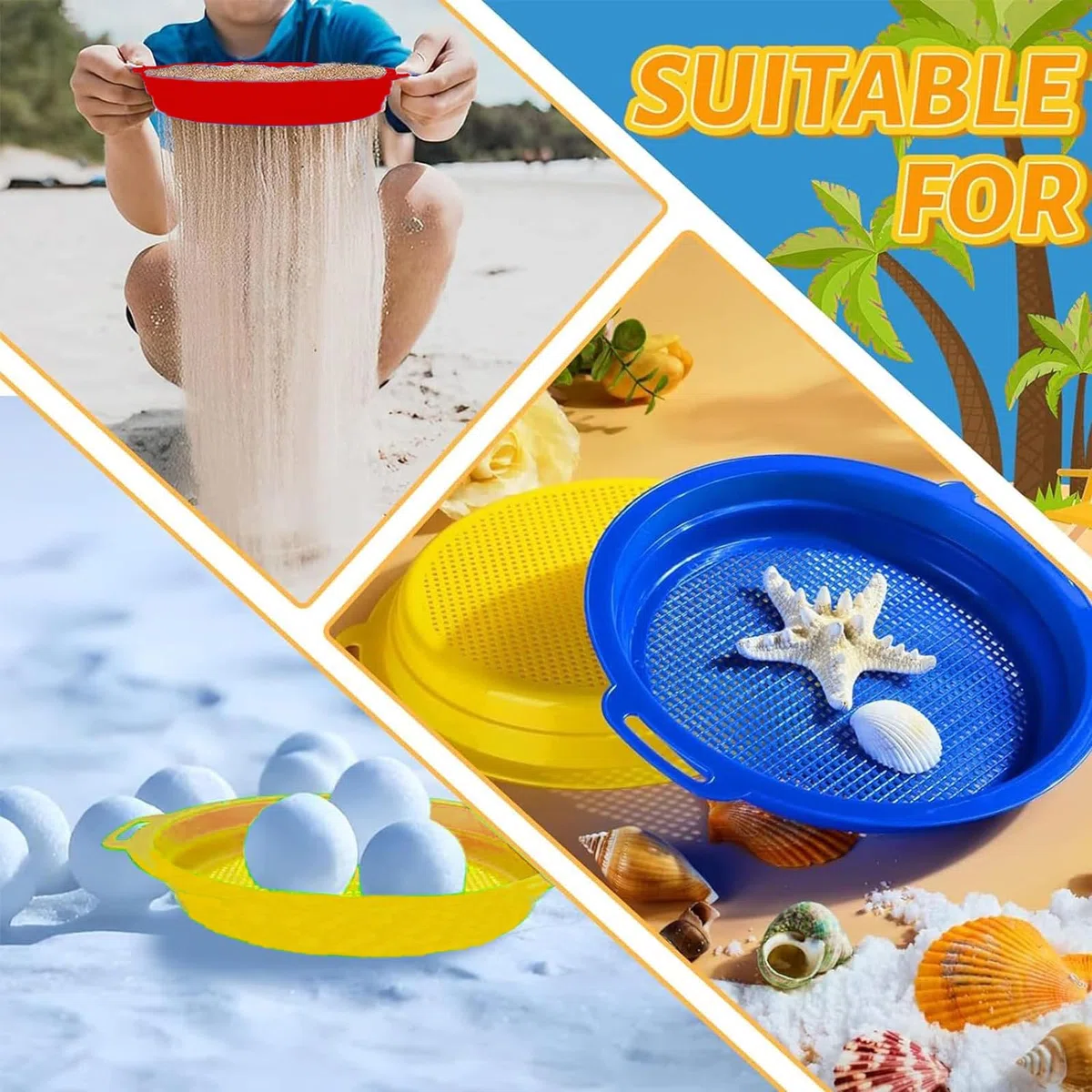 mohito 5 sztuk sitka do piasku, ekran zabawki plażowe, zabawki dla dzieci, sitka dla dzieci, drobne sitko piaskowe dla dzieci, chłopców, dziewcząt