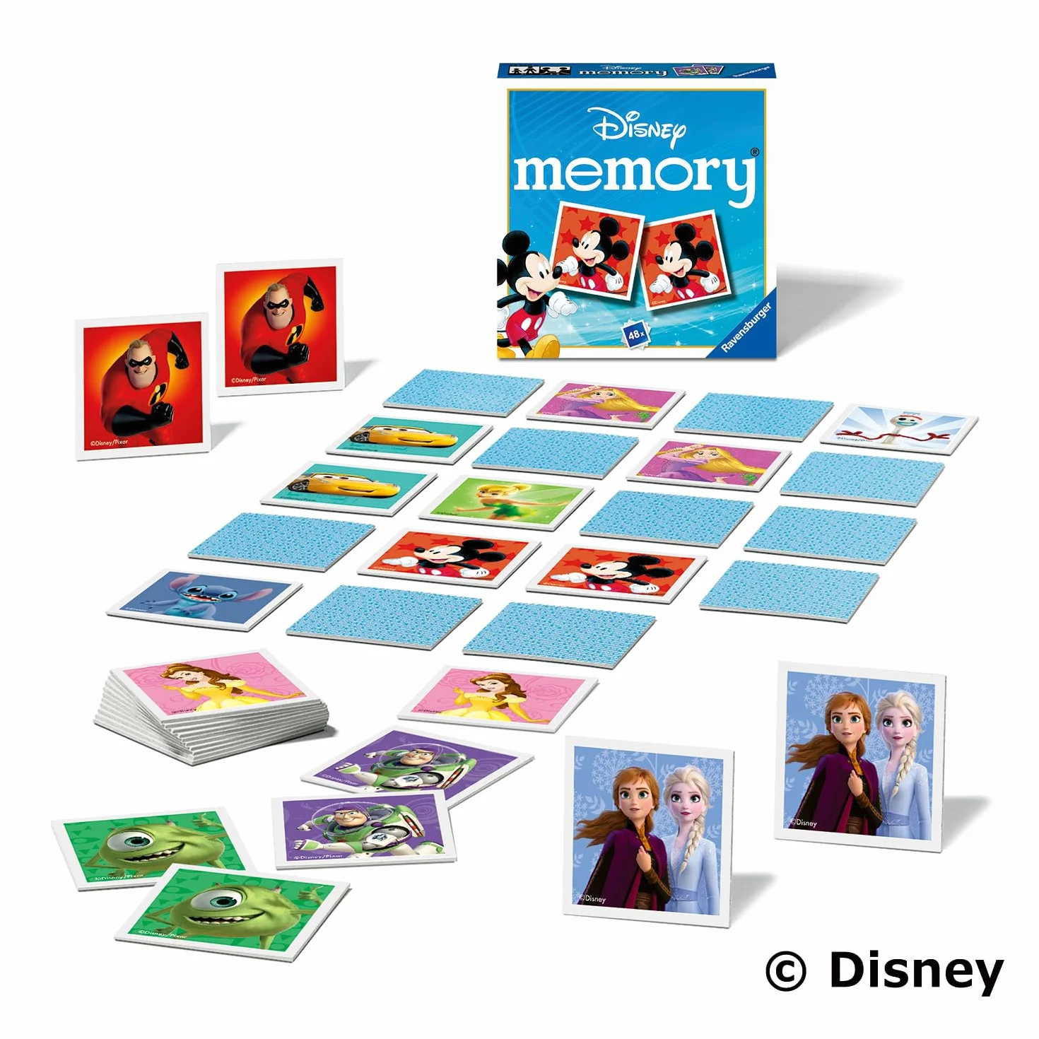 Ravensburger Disney Mini Memory Matching Picture Snap Pairs Game for Kids Age 3 Years Up