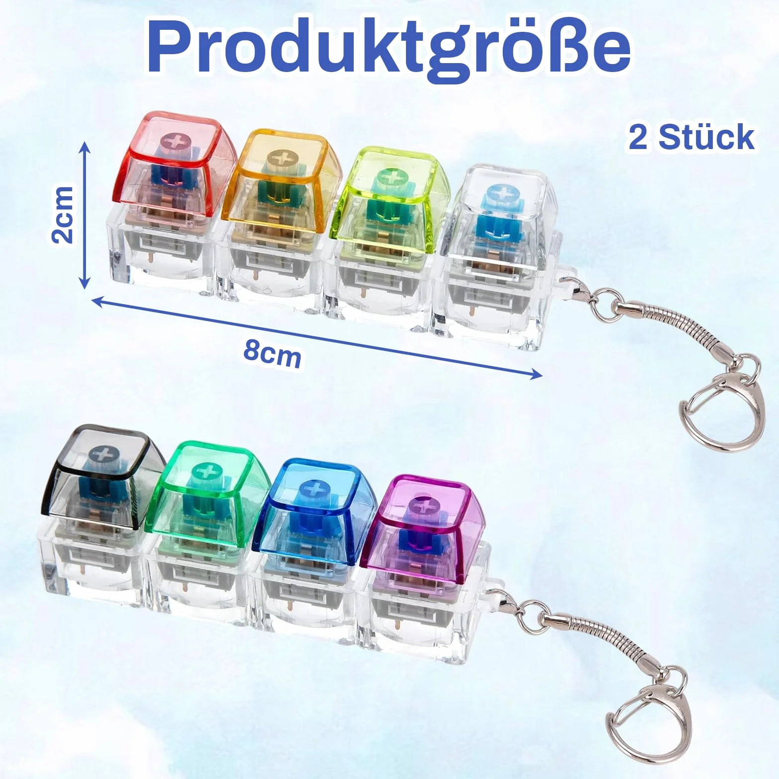 Zestaw 2 sztuk fidget toys dla dorosłych, fidget toys klawiatura Fidget Toy Keychain Keychain, redukcja stresu, dla dorosłych, kliker, klawiatura, breloczek do kluczy