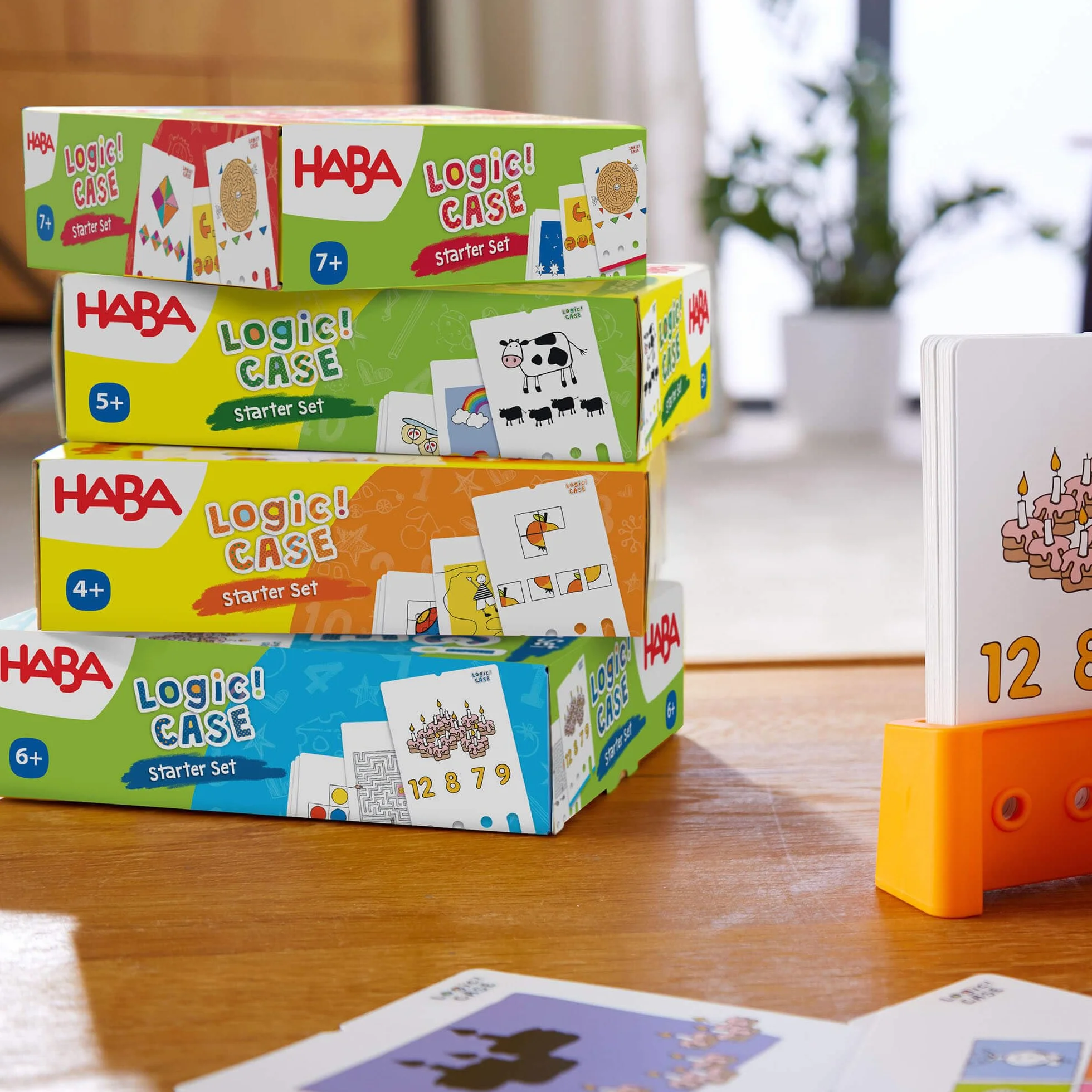 HABA Logic! CASE Starter Set 6+, gra logiczna dla dzieci od 4 lat, gra podróżna, 306118