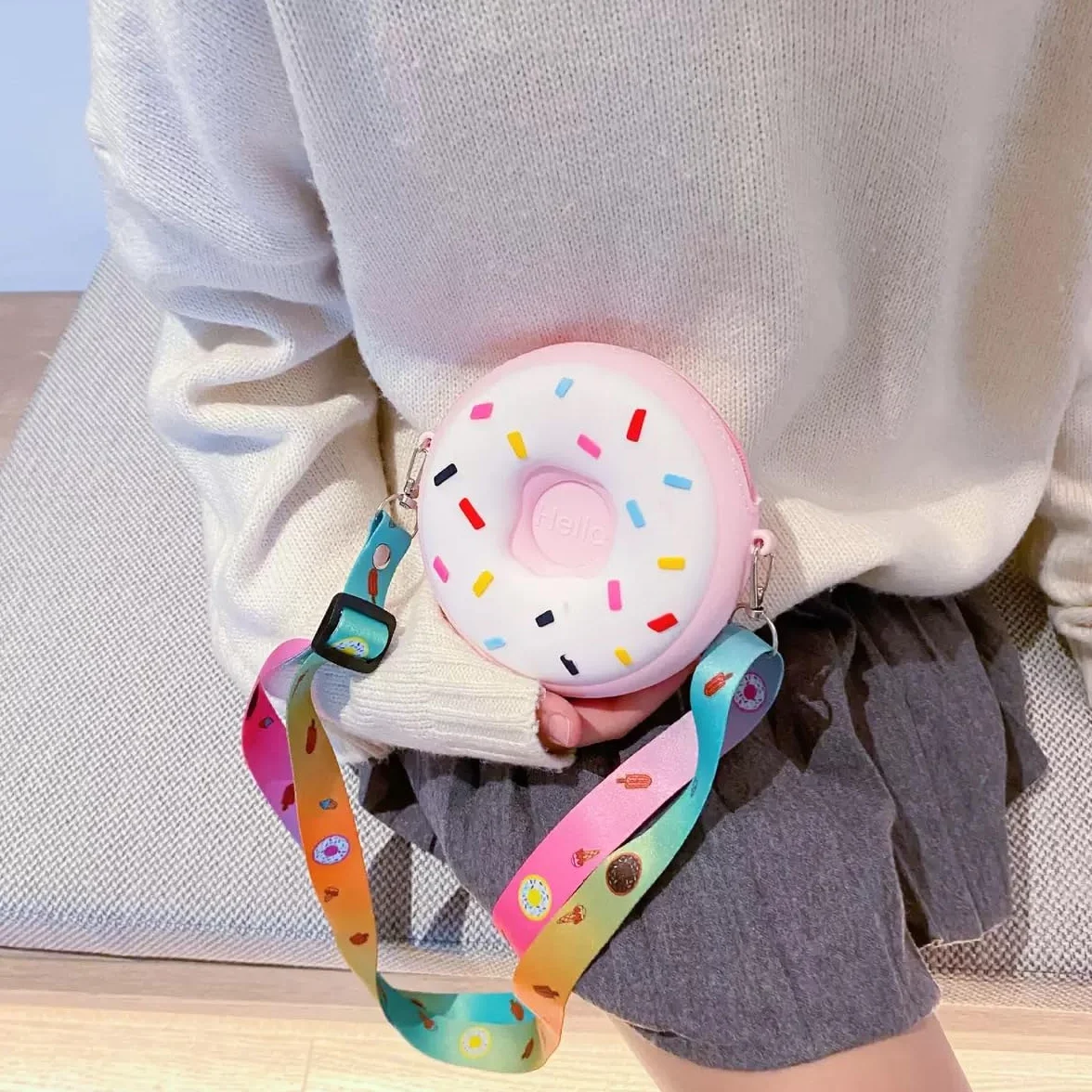 Donuts Pop-It Push Bubble Fidget Toys torba na ramię dla dziewczynek zabawki sensoryczne, Pop Toys antystresowa torebka dla kobiet i dzieci