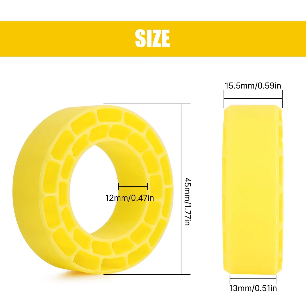 INJORA 4 sztuki silikonowych wkładek gumowych do opon 52 mm 1,0" (1045)