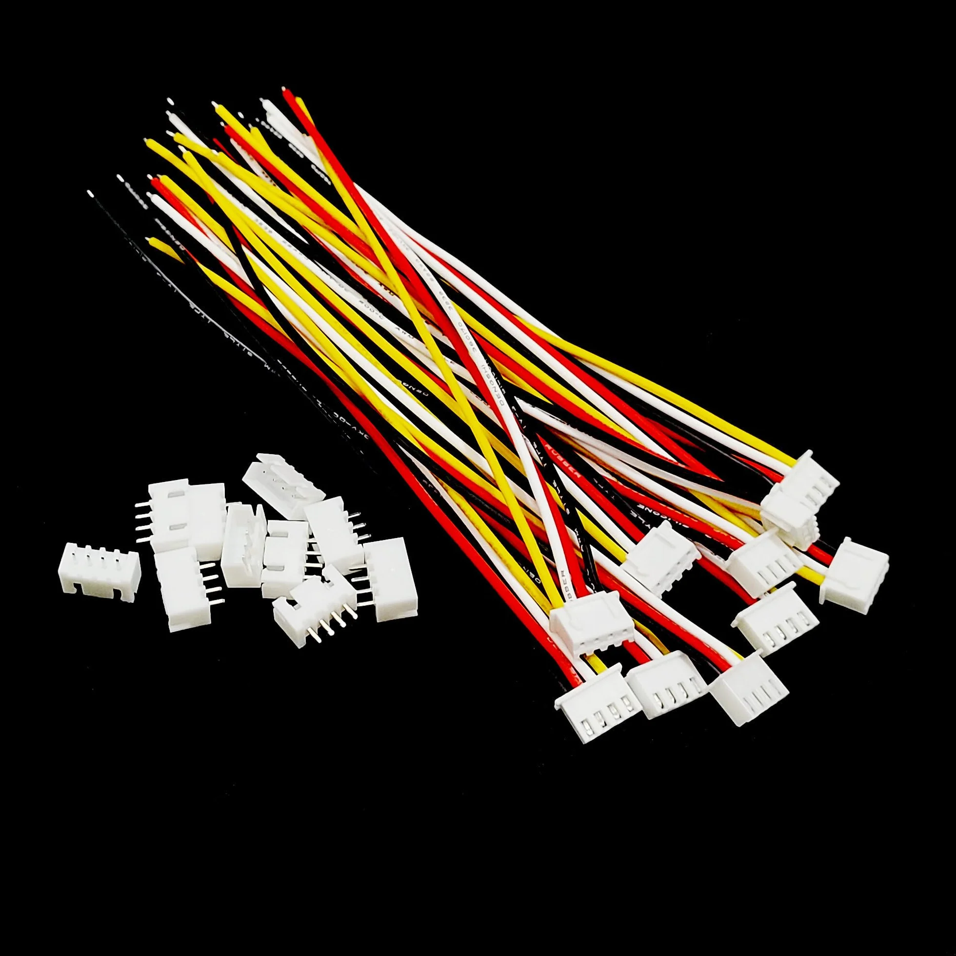 10 zestawów Jst XH 2,54 mm 4-pinowe wtyczki z 150 mm 22 AWG miękkim kablem silikonowym i gniazdem XH2,54 4P