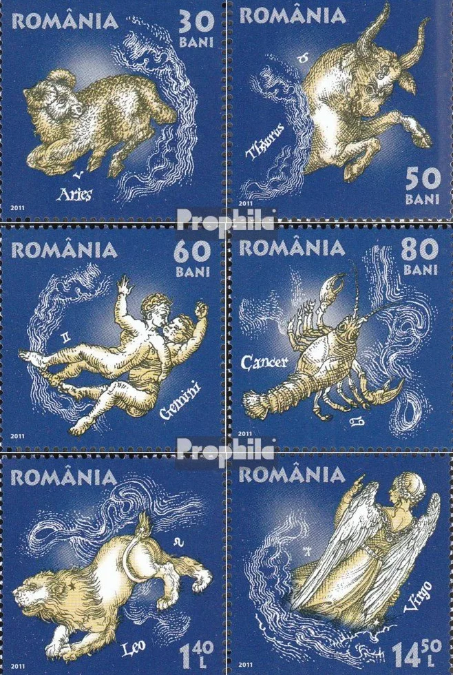 Rumunia 6524-6529 (pe?ne.Kwestia.) 2011 Zodiak (Znaczki dla kolekcjonerów) Astrologia/znak zodiaku