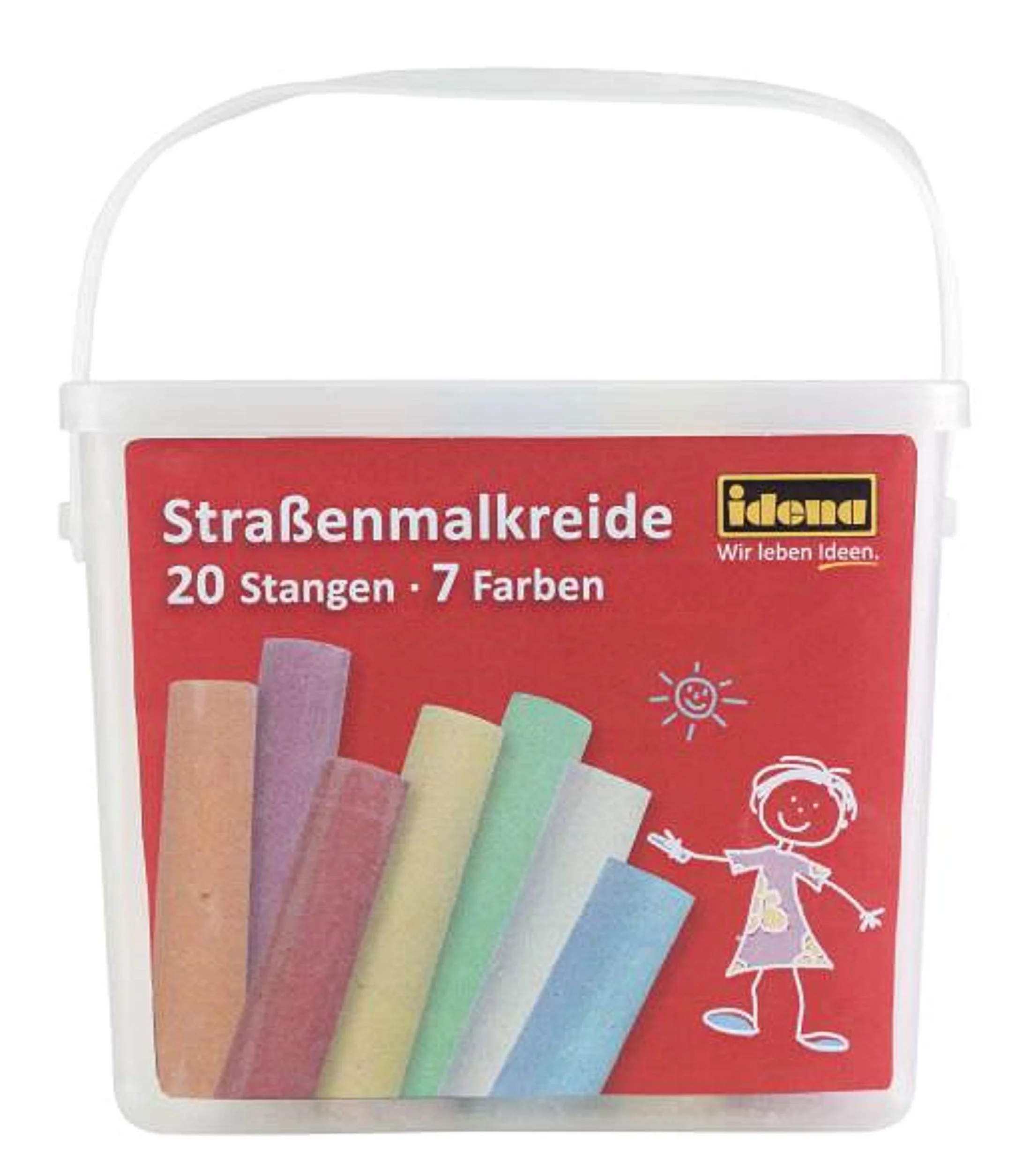 Idena 60042 Kreda Uliczna Dla Dzieci, Wielokolorowy, Zestaw 20 Sztuk