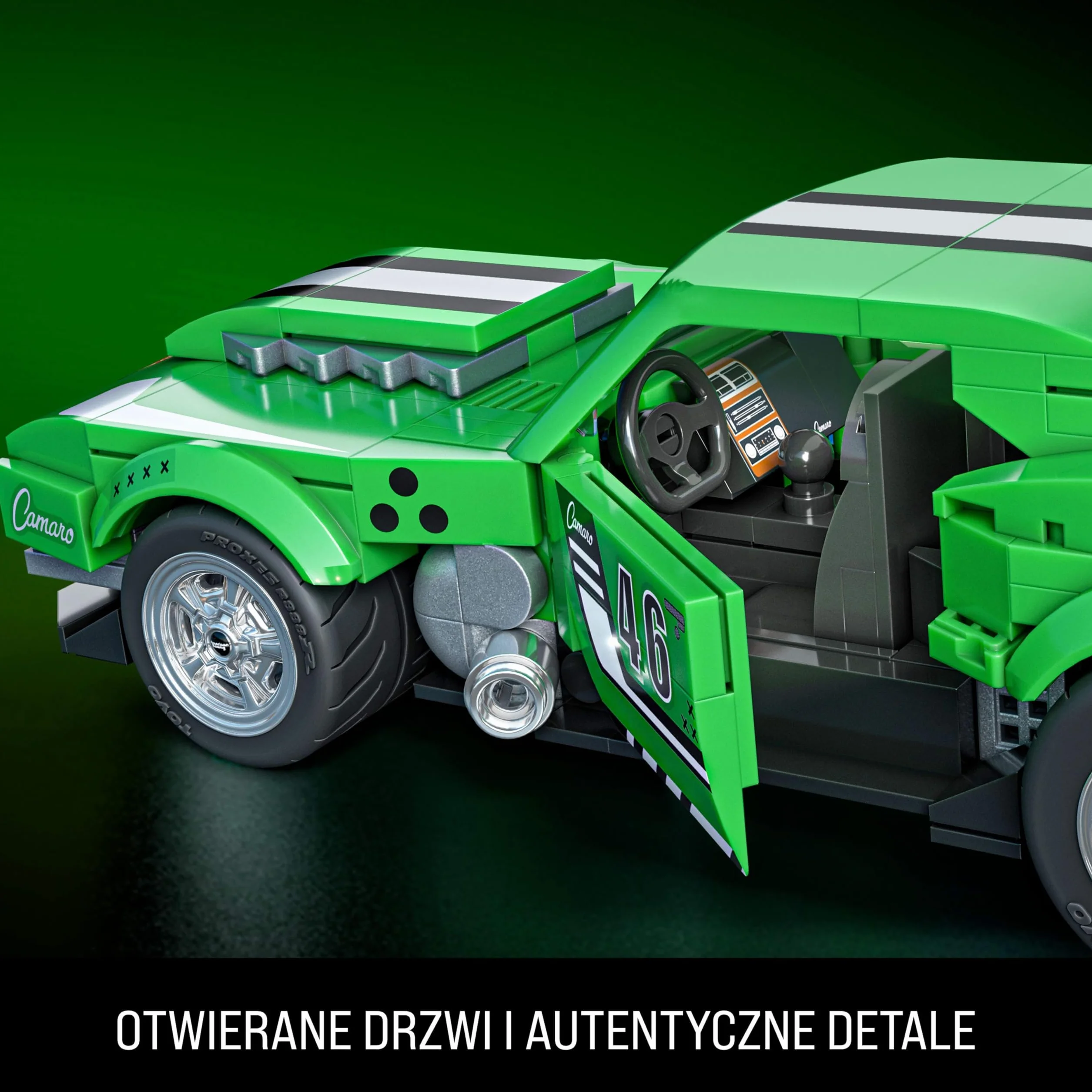 Mattel Brick Shop Klocki Hot Wheels Speed Series Custom ’68 Camaro Samochód do zbudowania, 289 elementów, zestaw konstrukcyjny dla dorosłych kolekcjonerów i zabawka dla dzieci od 10 roku życia, JFT16