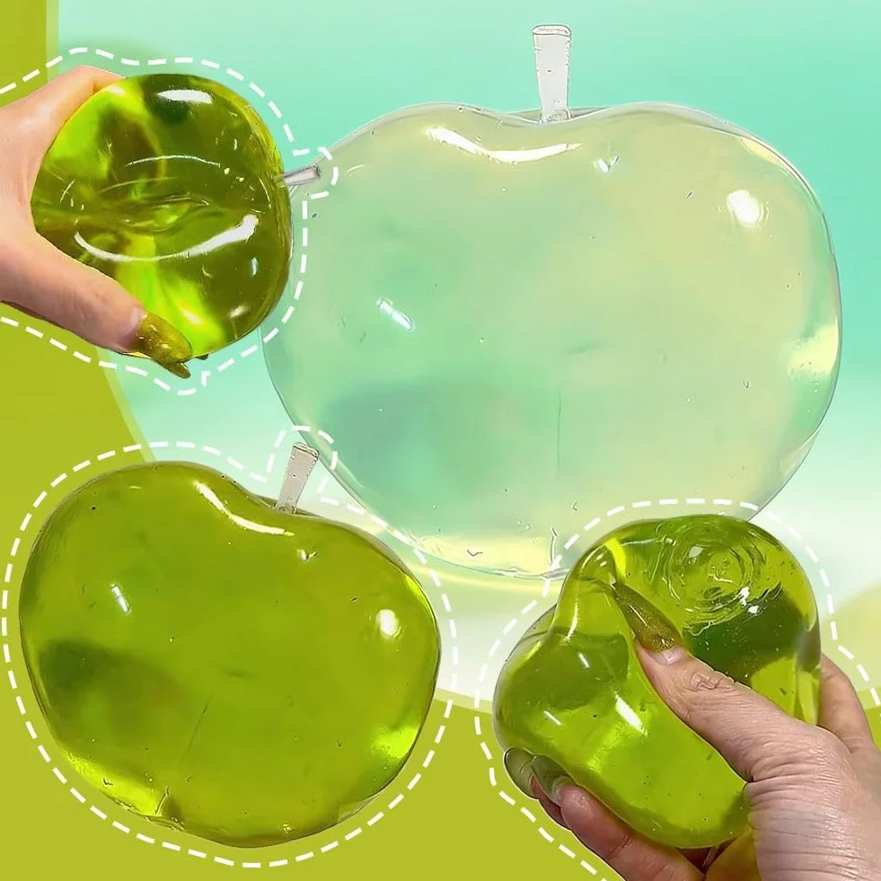 Squishies zabawki antystresowe, zielone / różowe jabłko, piłka antystresowa, zabawka dla dorosłych, łagodzenie lęku, zabawa sensoryczna, dekoracja biurka