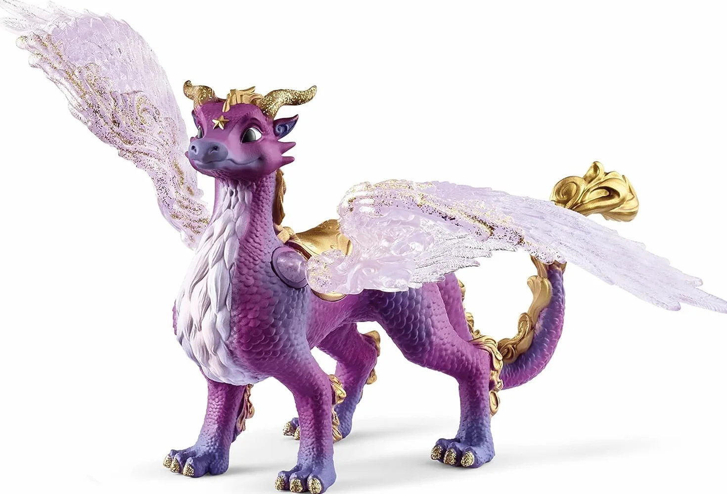 schleich BAYALA | Smok Nocnego Nieba 70762 | Szczegółowa figurka ze skrzydłami ruchomymi i przezroczystymi oraz wbudowanym magnesem | Idealny prezent dla dzieci | Zabawka od 5 lat | 15 x 10 x 18 cm