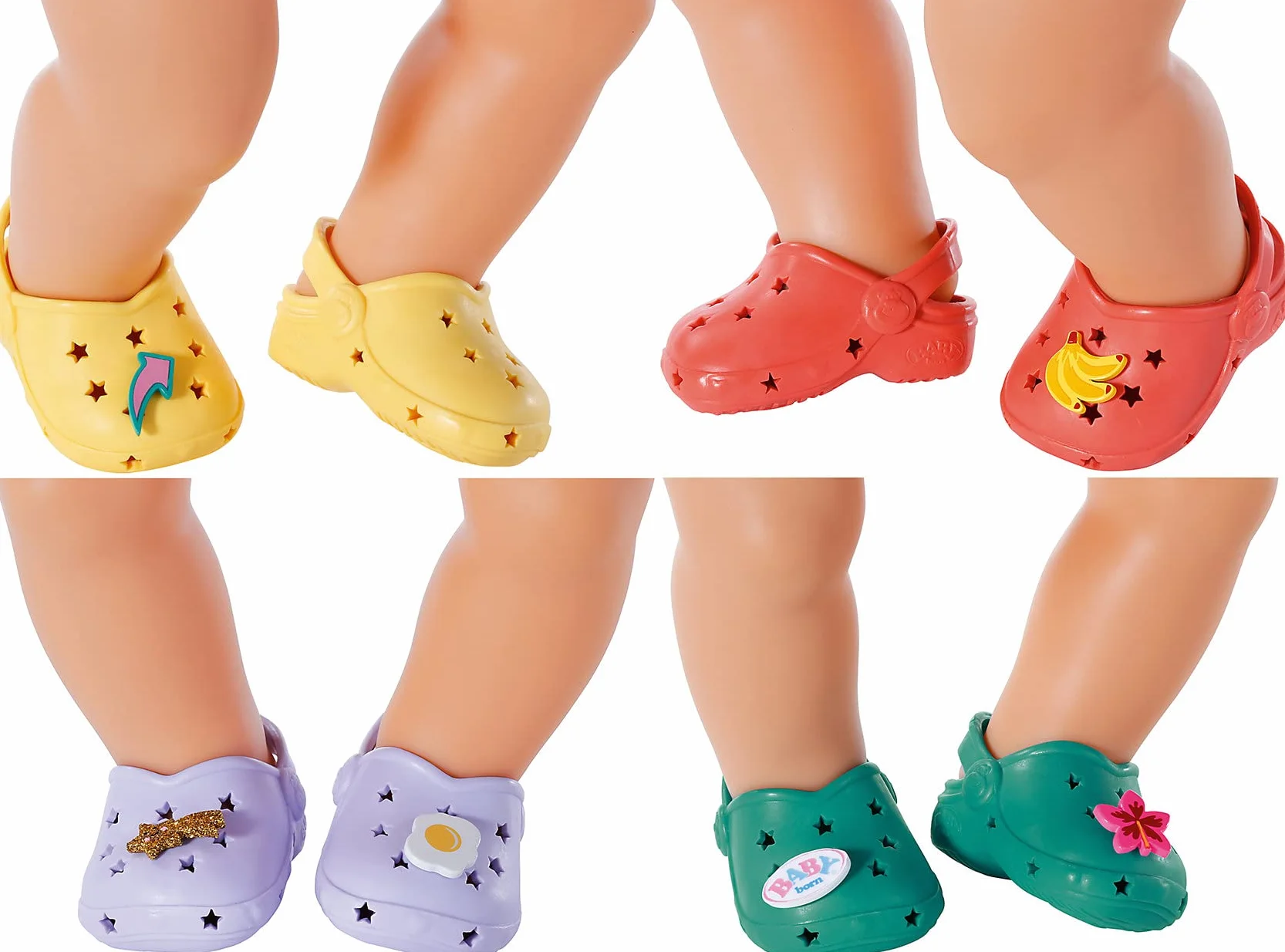 BABY born Holiday Shoes with Pins for 43 cm Doll - Four Colourful Decorative Accents - Easy for Small Hands, Creative Play Promotes Empathy & Social Skills, For Toddlers 3 Years & Up