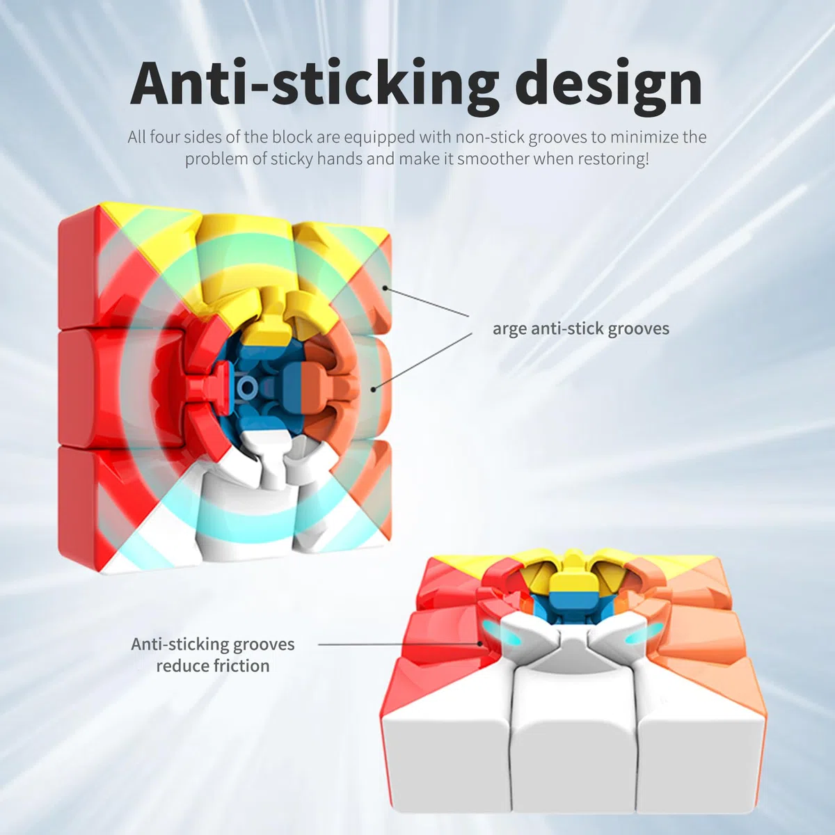 Moyu MEILONG3 Magic Cube 3 x 3 Stickerless Traditional Speed Puzzle Cubing Classroom Educational Toy for Kids