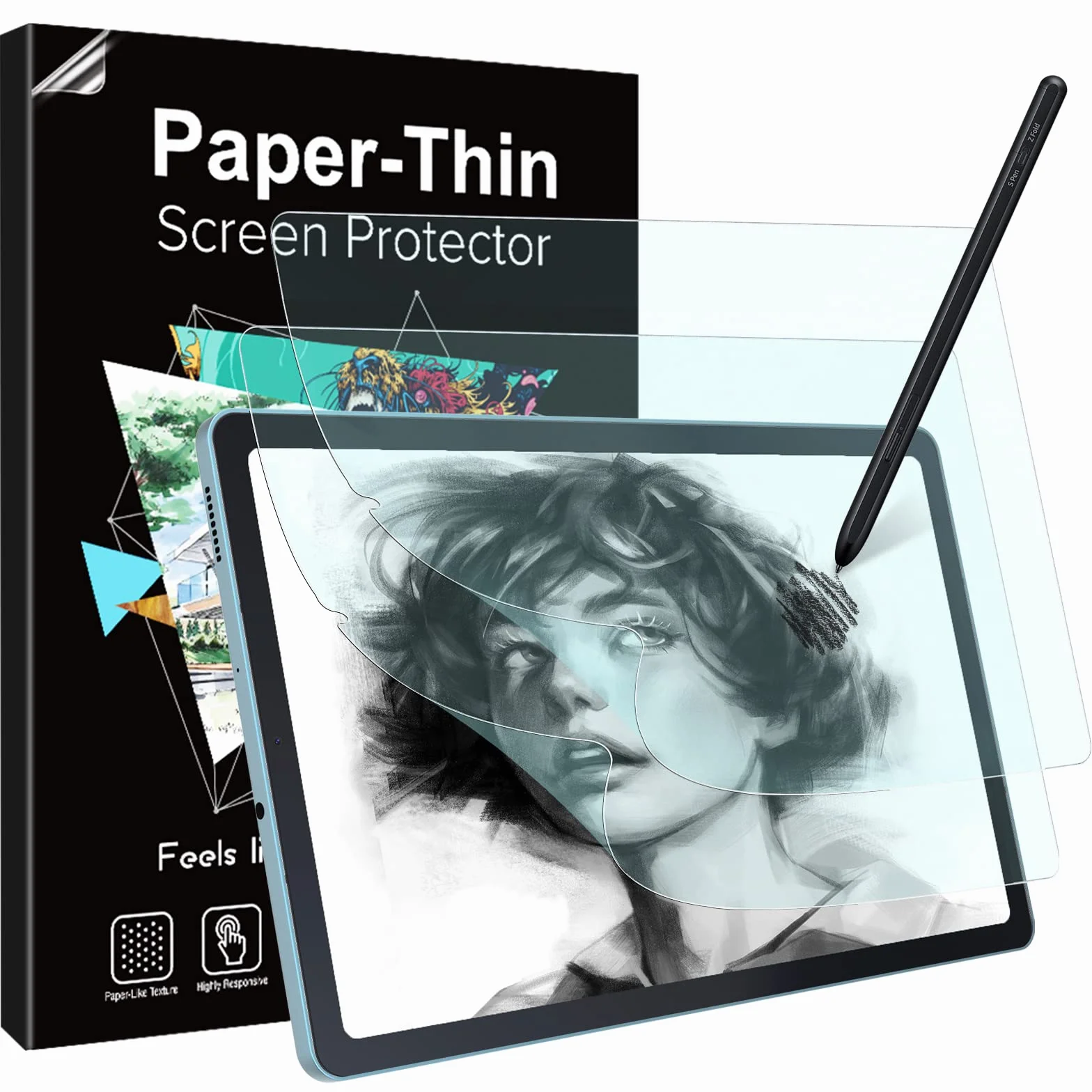 TiMOVO 2 Pack Paper Screen Protector for Galaxy Tab S6 Lite 10.4 Inch(2022/2020) Tablet, Anti-Scratch PET Film Screen Protector for Samsung Tab S6 Lite, Write and Draw Like on Paper Easy to install