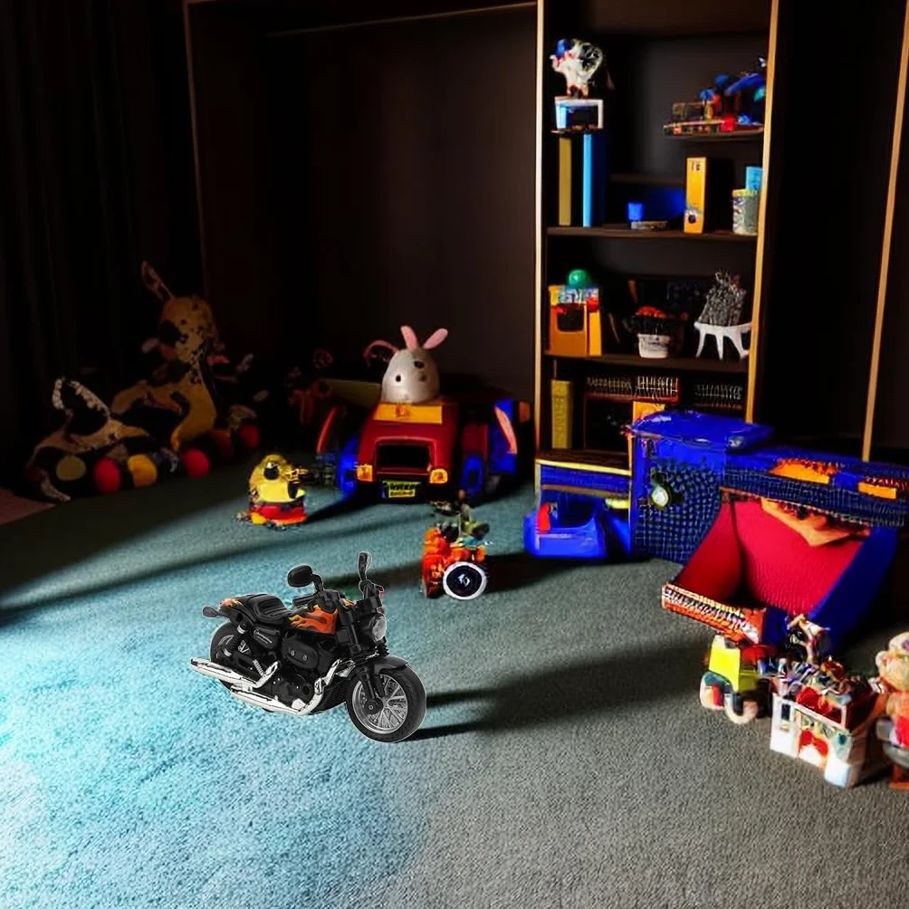 Motorbike Model Toy, Electric Alloy Car High Simulation Model Toy with Light and Music Education Toys Gift For Children[Black]