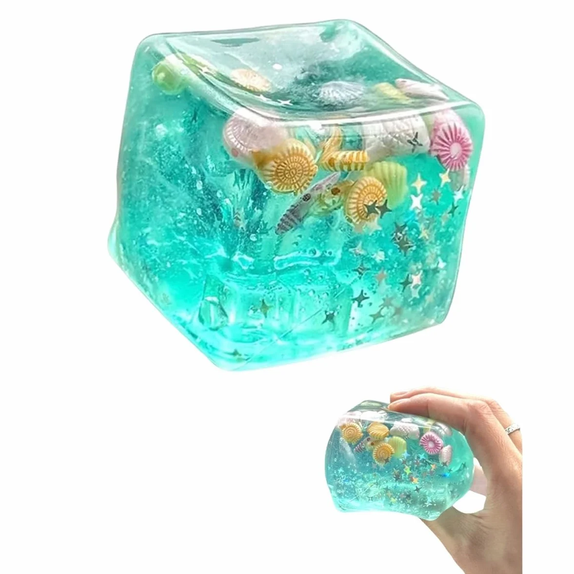 2026 Nowa Squishy Ice Cube, Rozciągliwa Miękka, Powolny Wzrost Squishy Stress Relief Zabawka Sensoryczna Piłka Antystresowa Z Motywem Oceanicznym, Party Favor Ciśnienie Dla Dorosłych(1PC)